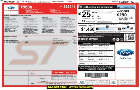 Photos of 2017 Ford Focus ST for sale in Jacksonville, FL at AUTOLAND