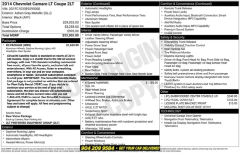 Photos of 2014 Chevrolet Camaro 2LT for sale in Jacksonville, FL at AUTOLAND