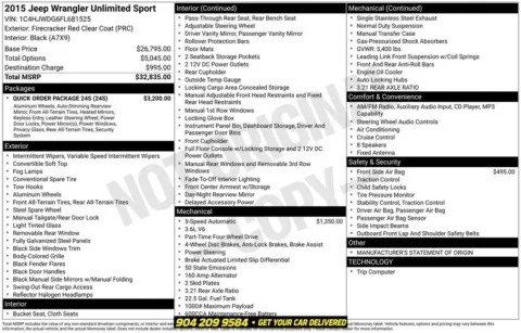 Photos of 2015 Jeep Wrangler Unlimited Sport for sale in Jacksonville, FL at AUTOLAND