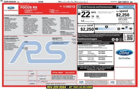 Photos of 2016 Ford Focus RS for sale in Jacksonville, FL at AUTOLAND