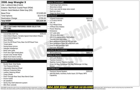 Photos of 2008 Jeep Wrangler X for sale in Jacksonville, FL at AUTOLAND