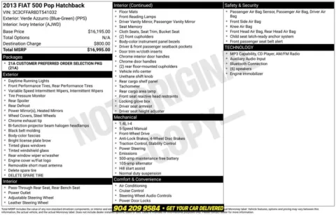 Photos of 2013 Fiat 500 Pop for sale in Jacksonville, FL at AUTOLAND