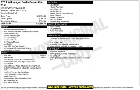 Photos of 2013 Volkswagen Beetle 2.5L for sale in Jacksonville, FL at AUTOLAND