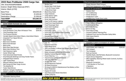 Photos of 2023 Ram ProMaster 2500 High Roof for sale in Jacksonville, FL at AUTOLAND