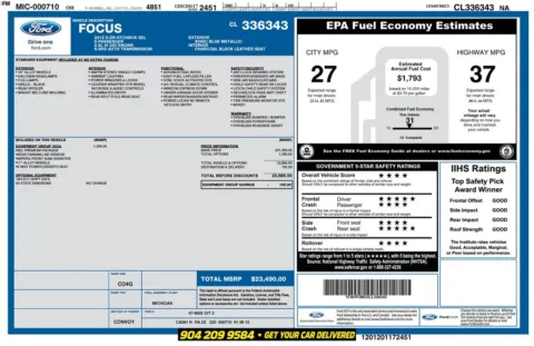 Photos of 2012 Ford Focus SEL for sale in Jacksonville, FL at AUTOLAND