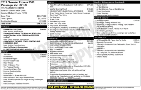 Photos of 2013 Chevrolet Express 3500 LS for sale in Jacksonville, FL at AUTOLAND