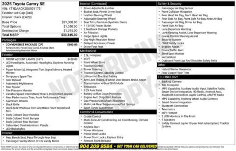 Photos of 2025 Toyota Camry SE for sale in Jacksonville, FL at AUTOLAND