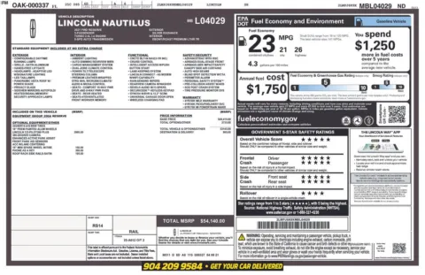 Photos of 2021 Lincoln Nautilus Reserve for sale in Jacksonville, FL at AUTOLAND