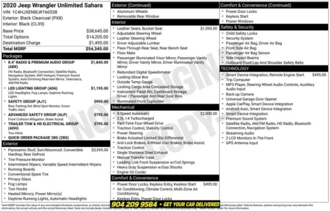 Photos of 2020 Jeep Wrangler Unlimited Sahara for sale in Jacksonville, FL at AUTOLAND