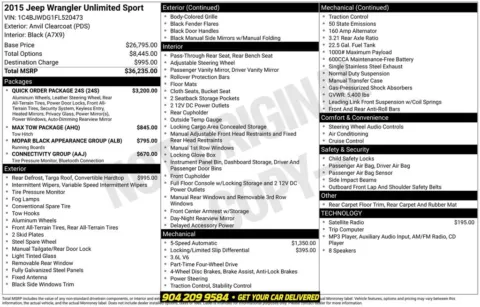 Photos of 2015 Jeep Wrangler Unlimited Sport for sale in Jacksonville, FL at AUTOLAND