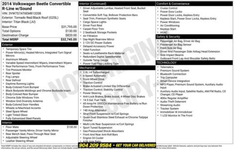 Photos of 2014 Volkswagen Beetle 2.0T R-Line for sale in Jacksonville, FL at AUTOLAND