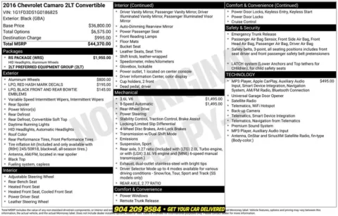 Photos of 2016 Chevrolet Camaro 2LT for sale in Jacksonville, FL at AUTOLAND