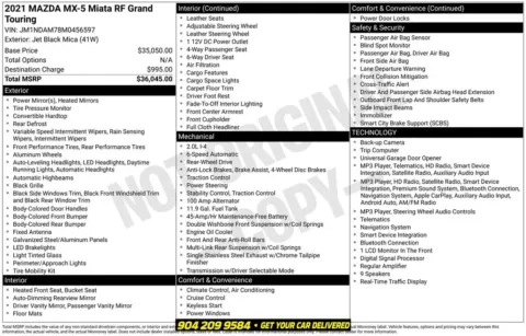 Photos of 2021 Mazda Miata RF Grand Touring for sale in Jacksonville, FL at AUTOLAND