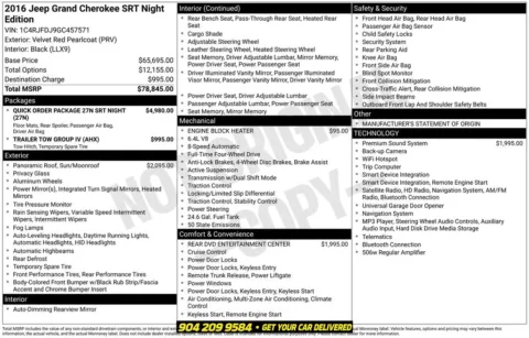 Photos of 2016 Jeep Grand Cherokee SRT for sale in Jacksonville, FL at AUTOLAND