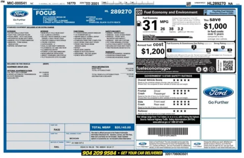 Photos of 2017 Ford Focus SE for sale in Jacksonville, FL at AUTOLAND