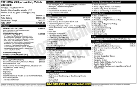 Photos of 2021 BMW X3 sDrive30i for sale in Jacksonville, FL at AUTOLAND