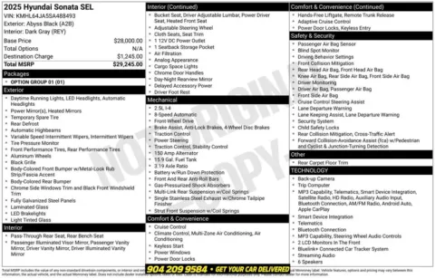 Photos of 2025 Hyundai Sonata SEL for sale in Jacksonville, FL at AUTOLAND