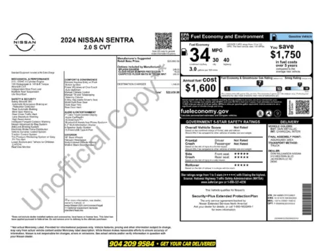 More photos of 2024 Nissan Sentra S at AUTOLAND, FL