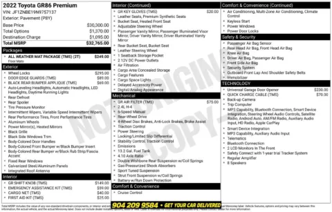 Photos of 2022 Toyota GR86 Premium for sale in Jacksonville, FL at AUTOLAND