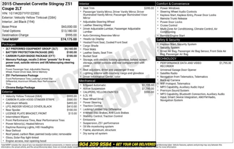 Photos of 2015 Chevrolet Corvette Stingray Z51 for sale in Jacksonville, FL at AUTOLAND