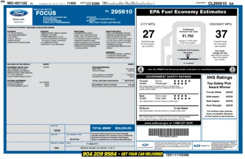Photos of 2012 Ford Focus SEL for sale in Jacksonville, FL at AUTOLAND