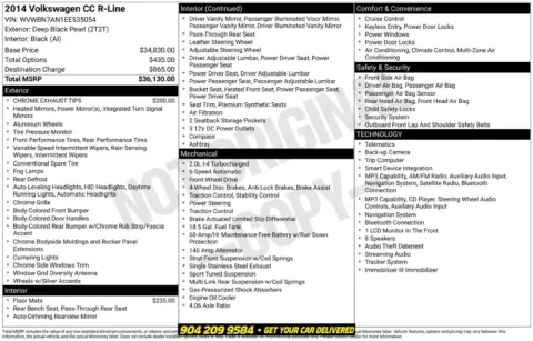 Photos of 2014 Volkswagen CC 2.0T R-Line for sale in Jacksonville, FL at AUTOLAND