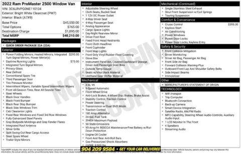 Another view of 2022 Ram ProMaster 2500 Window Van High Roof for sale in Jacksonville, FL at AUTOLAND