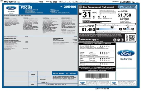 Another view of 2016 Ford Focus SE for sale in Jacksonville, FL at AUTOLAND