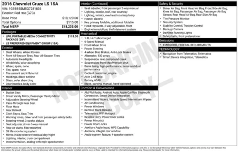 More photos of 2016 Chevrolet Cruze LS at AUTOLAND, FL