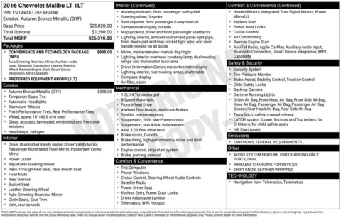 Another view of 2016 Chevrolet Malibu LT for sale in Jacksonville, FL at AUTOLAND