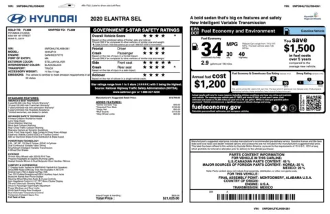 Photos of 2020 Hyundai Elantra SEL for sale in Jacksonville, FL at AUTOLAND