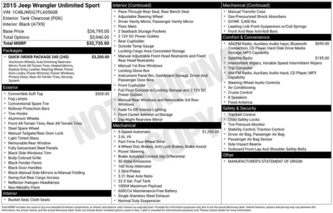 Photos of 2015 Jeep Wrangler Unlimited Sport for sale in Jacksonville, FL at AUTOLAND