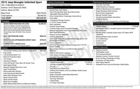 Photos of 2015 Jeep Wrangler Unlimited Sport for sale in Jacksonville, FL at AUTOLAND
