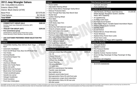 Photos of 2012 Jeep Wrangler Sahara for sale in Jacksonville, FL at AUTOLAND