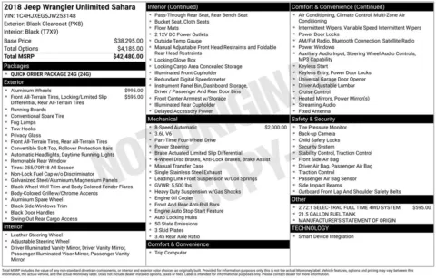 Photos of 2018 Jeep Wrangler Unlimited Sahara for sale in Jacksonville, FL at AUTOLAND