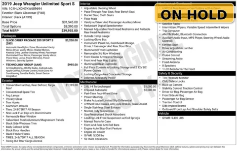 Another view of 2019 Jeep Wrangler Unlimited Sport S for sale in Jacksonville, FL at AUTOLAND