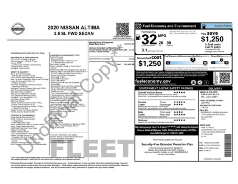 Another view of 2020 Nissan Altima 2.5 SL for sale in Jacksonville, FL at AUTOLAND