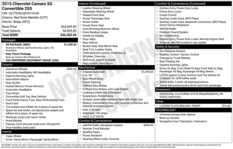 Another view of 2015 Chevrolet Camaro SS for sale in Jacksonville, FL at AUTOLAND