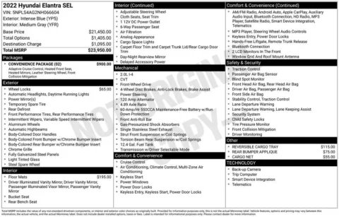 Another view of 2022 Hyundai Elantra SEL for sale in Jacksonville, FL at AUTOLAND