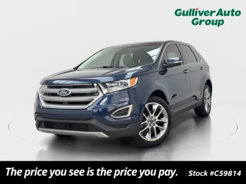 Blue 2017 Ford Edge Titanium for sale in Plano, TX