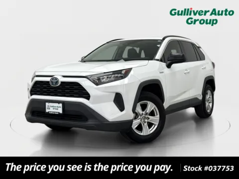 White 2021 Toyota RAV4 Hybrid LE for sale in Plano, TX