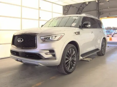 Silver 2021 INFINITI QX80 LUXE for sale in Plano, TX