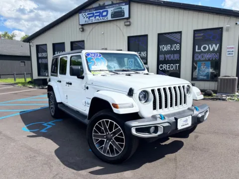 White 2023 JEEP WRANGLER SAHARA 4XE for sale in Crown Point, IN