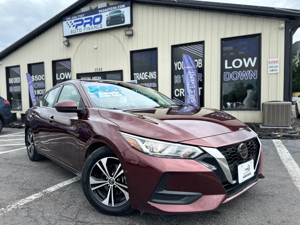 Red 2021 NISSAN SENTRA SV for sale in Crown Point, IN