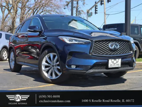Blue 2019 INFINITI QX50 Essential Sport Utility 4D for sale in Roselle, IL
