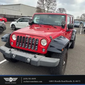 Red 2014 Jeep Wrangler Unlimited Sport S SUV 4D for sale in Roselle, IL