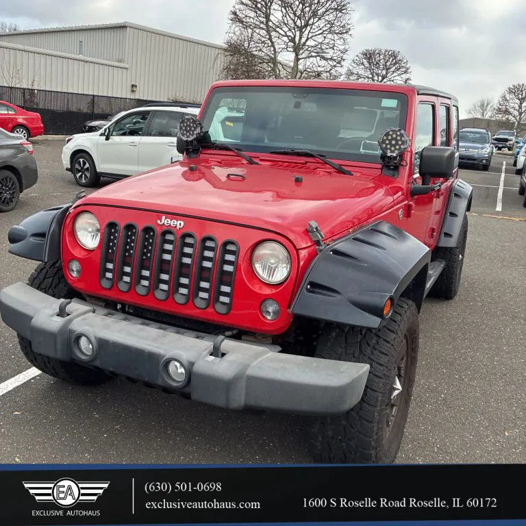 Red 2014 Jeep Wrangler Unlimited Sport S SUV 4D for sale in Roselle, IL