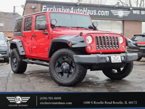 Red 2014 Jeep Wrangler Unlimited Sport S SUV 4D for sale in Roselle, IL