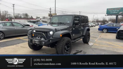 Gray 2017 Jeep Wrangler Unlimited Rubicon Sport Utility 4D for sale in Roselle, IL