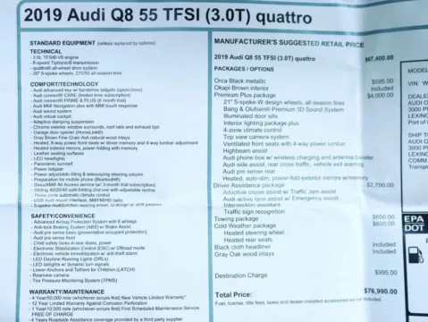 Photos of 2019 Audi Q8 Premium Plus Sport Utility 4D for sale in Roselle, IL at Exclusive Autohaus - Roselle